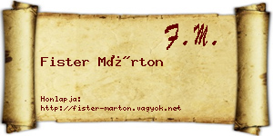 Fister Márton névjegykártya