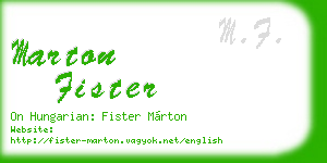 marton fister business card