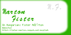 marton fister business card